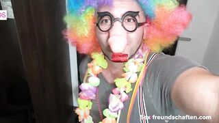 Carnival 1999: afro clown slips meat stick into city hoe