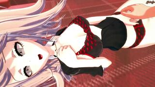 Junko Enoshima gets her vagina eaten before getting pounded from