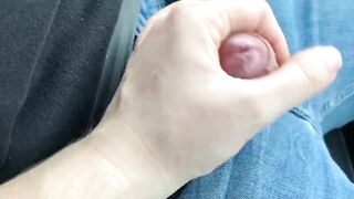 Fucking her into a vehicle near a outdoors park - cum on butt