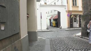 His blonde gf spreads legs for another man