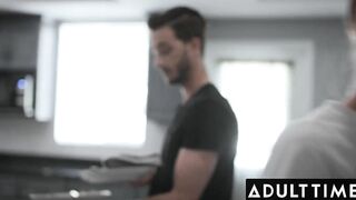 Nervous Step-Daughter Offer In Her Stepmom and bf