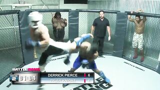 Minxxx fat fan gets plowed into the ring by the