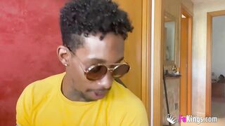 Lucky ebony bro bangs his Beauty and big titted friend for