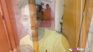 Lucky ebony bro bangs his Beauty and big titted friend for