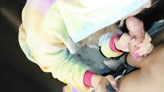 Plowed Stepsister's Small Young Mouth - Close Up