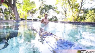 Gorgeous location with plam trees and a pool and premium