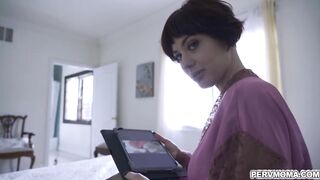 Stepson caught his stepmom watching porn online and gets embarrased