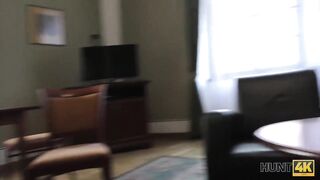 HUNT4K. Dark-haired sluts worships cock for stunning amount of money