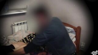 Drunk step daughter sleeps and daddy licks her butt on secret