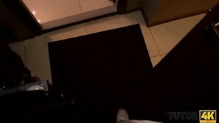 TUTOR4K. Boy enticed professor inside showing off boobs and being