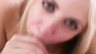 Adorable Chubby Blonde Birtney Sucking Off Penis With A Jizzed