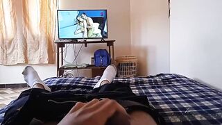 Stepmom spies on me while I view porn and I