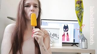 Bimbo blowing on an icepop