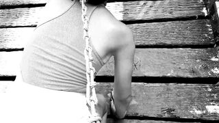 Taking my kitty to a walk inside the park (Outside BONDAGE)