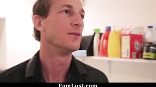 Pervert Stepdad Sniffs His hot Daughter's Tight Lingerie