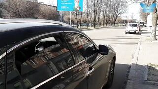 The adorable cougar masturbates and squirts into the vehicle