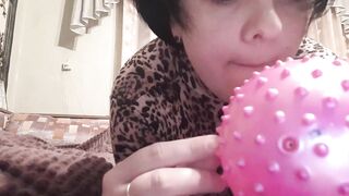 Nice ball touches sweet clitoris