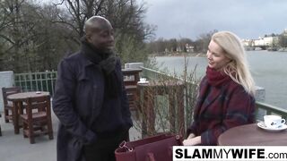 Blonde hoe takes a big african cock into her butt
