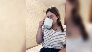 Unshaved snatch pisses into jeans and lingerie pissing bondage