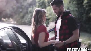 Thin Blonde Kristen Scott Fucks A Mechanic Stranger For A