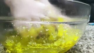 Yellow Jell-O between my foot!
