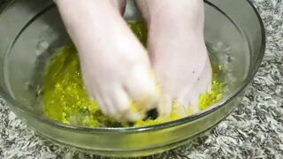 Yellow Jell-O between my foot!