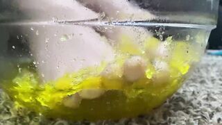 Yellow Jell-O between my foot!