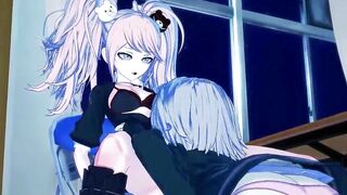Chiaki strap on fucks Junko Enoshima rough and makes her