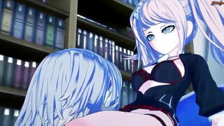 Chiaki strap on fucks Junko Enoshima rough and makes her