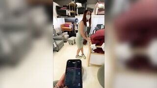 Outdoor flashing and orgasm into the shop dildo control