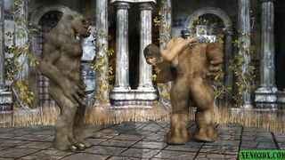 Double penetrated by Ogres. 3DX animation