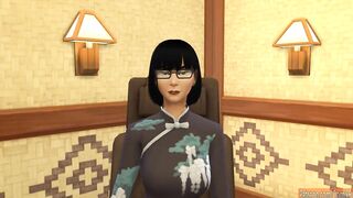 Son blackmails his milf for an naughty grind after he