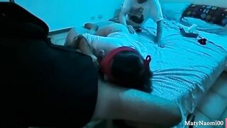 Naomi takes a stranger's penis while her bf touches he