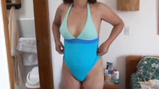 Video1-three - Hispanic stepmom shows off and masturbates on the beach