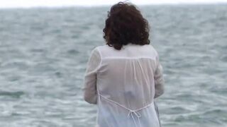 Video1-three - Hispanic stepmom shows off and masturbates on the beach