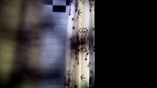 French MILF stripping inside toilet