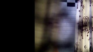 French MILF stripping inside toilet