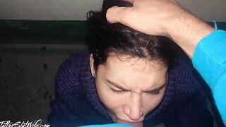 Rude Bro Rough Banged! cunt with mouth Throat And Jizzed - Outdoors
