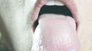 Close up edging oral sex