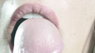 Close up edging oral sex