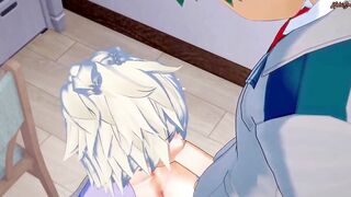 Mitsuki Bakugo riding Deku