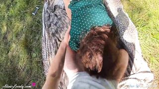 Risky Outdoors Sex Near the Lake Finished with Cum on