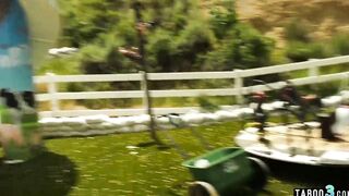 Slender blonde teens Hannah Hays groaning on stepdads huge ebony
