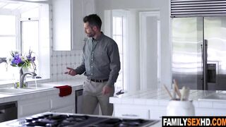 Daughter sneaks to stepdad's room for sex