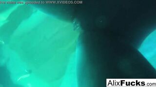 Underwater concealed camera dyke fun with Alix & Jenna