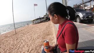 Amateur Thai barely legal lover long titty pounded back into the