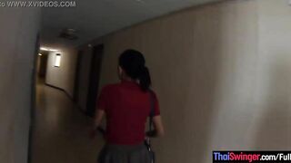 Amateur Thai barely legal lover long titty pounded back into the