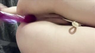 Love watching her fucking her asshole and vagina
