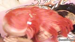 German Red Head 18 Cora Anal Plowed and Booty Jizzed -