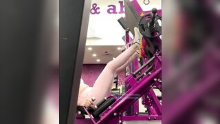 Adorable Teenagers Leg Press Inside Pink Tight Pants